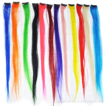 Top Quality clip in human hair flat tip human hair extension Clip in Hairpieces Synthetic Hair Accessories For Girls